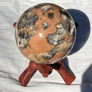 Sale Rare Healing Qualities Orange Calcite Black Tourmaline Sphere Buy Know